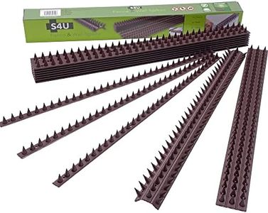 Plastic Wall and Fence Spikes Bird Deterrent Cat Repellent Pigeon Anti Climb Garden Security Intruder 50 x 4.5 x 1.5cm (3 Pack - 15m, Brown)