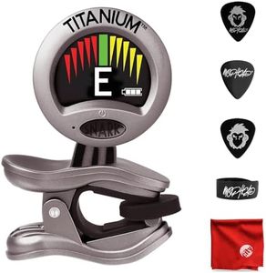 Snark ST-8T Rechargeable Titanium Super Tight Clip-On Chromatic Tuner for Guitar, Bass and All Stringed Instruments Bundle with 3x Mophead Guitar Picks, Cable Tie and Microfiber Cloth