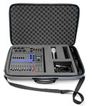 Casematix Portable Studio Case Compatible with Zoom Podcast Digital Mixer Livetrak L8 Recorder and Accessories, Includes Carry Bag Only with Strap