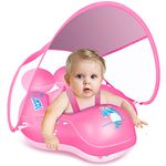 LAYCOL Baby Pool Float with UPF50+ Sun Protection Canopy,Add Tail Never Flip Over Inflatable Baby Float,Toddler for Age of 3-36 Months