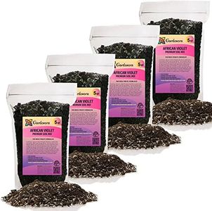 Premium African Violets and Gesneriad Premium Soil Mix by Gardenera - 20 Quart - Horticultural Perlite, Vermiculite, Sphagnum Peat Moss - Made in USA - (4 Bags of 5QT)