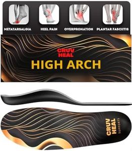 (2024) Premium High Arch Insoles for Ultimate Support - Plantar Fasciitis - Comfort for Foot Pain Relief - Anti-Fatigue - Orthotic Shoe Sole Inserts Men Women Standing All Day (L, Black)