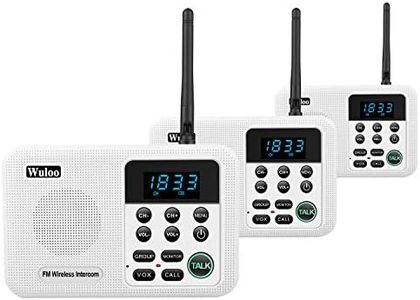 Wuloo Intercoms Wireless for Home 1 Mile Range 22 Channel 100 Digital Code Display Screen, Wireless Intercom System for Home House Business Office, Room to Room Intercom Communication(3Stations White)