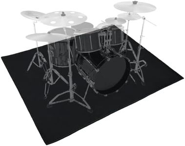 Anjetan Drum Rug, Drum Mat, 3.9Ft x 5.2Ft Electrical Drum Carpet Soundproof Rug Pads Drum Accessories for Electric Drums Jazz Drum Set, Gift for Drummers, Drum Accessories