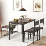 soges 4 PCS Dining Table Set with 2 Chairs and a Bench,Dining Table and Chairs for 4, Dinning Set of 4, Dining Room Sets,GCCZ1008-CA