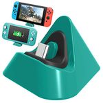 FASTSNAIL Charger Dock for Nintendo Switch/Switch OLED/Switch Lite, Portable Mini Charging Stand Charge Docking Station Replacement for Switch/Switch OLED/Switch Lite Triangle Holder(Green)