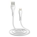 pTron Solero i241 USB-A to iOS Fast Charging Cable Compatible with iOS Phones, 480Mbps Data Transfer Speed, Made in India, Durable & Tangle-free PVC Cable (Round, 1M, White)