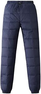 Gihuo Snow Pants Womens Winter Windproof Down Pants Warm Outdoor Ski Pants Padded Loose Ultralight Warm Trousers(Navy, Medium)