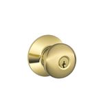 Schlage F51VPLY505/605 Plymouth Entry Knob, Bright Brass