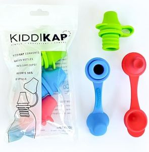 KiddiKap- No Spill Silicone Bottle Top Spout 3 Pack Bundle (Red, Blue, Green) BPA Free