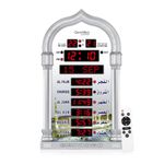 Azan Clock for USA-Athan Wall Clock-Prayer Islamic Clock,Read Home/Office/Mosque Digital Azan Clock-Ramadan Eid Gifts (Silver)