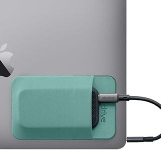 Slipdrive - Portable Hard Drive Sleeve for Laptop - SSD Solid State Drive - Reusable Adhesive - 5” x 3.2” Stick on External Hard Drive Carrying Case - Travel Pocket Pouch (Small, Aqua)