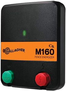 Gallagher M160 Electric Fence Charger | Powers Up to 30 Miles / 100 Acres of Clean Fence | ​1.6 Joules, 110 Volt Energizer | Unbeatable Reliability | Tough Outer Casing Mounting