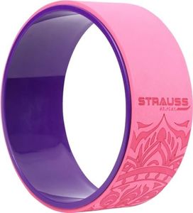Strauss Yoga Wheel | Ideal for Stretching, Backbends, Exercise, Deep Tissue Massage & Back Pain Relief | Dharma Yoga Prop Wheel with Ultimate Comfort | 12-inch, (Purple & Pink)