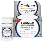 Centrum Advance 50+ Tablets Multivitamin & Mineral Supplements, with 24 essential nutrients, including vitamin D, C, Zinc, 130 ct (Packaging and Tablet colour may vary slightly)