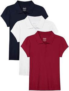 OHD 3 Pieces Girls Polo Uniform Shirts School Uniform for Girls Cotton Golf Short Sleeve Tshirts Aged 3T-14 Years