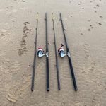 Angling Pursuits 2 x 12FT BeachCaster MAX Sea Fishing Rod + 2 x SILK 70 SEA Reels COMBO