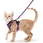 rabbitgoo Cat Harness and Leash for Walking, Escape Proof Soft Adjustable Vest Harnesses for Small Medium Cats, Easy Control Breathable Reflective Strips Jacket, XS, Purple