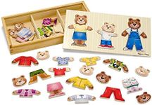 Melissa & Doug Mix 'n Match Wooden Bear Family Dress-Up Puzzle With Storage Case (45 pcs) - Wooden Teddy Bear Puzzle, Sorting And Matching Puzzles For Toddlers Ages 3+