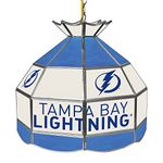 Trademark Gameroom NHL 16 Inch Handmade Tiffany Style Lamp-Tampa Bay Lightning