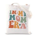 ENSIANTH In My Mom Era Shoulder Bag Mother’s Day Gift Mom Tote Bag Mother Gift Woman Mama Shopping Bag Mon Life Gift (CA Mom Era bag)