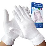 Dermrelief Cotton Gloves - for beauty, dry hands, Eczema, Dermatitis and Psoriasis (Large, 4 Pairs) : L