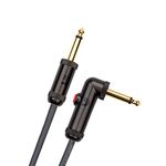 D’Addario Accessories Custom Series Circuit Breaker Guitar Cable - Latching Kill Switch Instrument Cable with ¼ Inch Ends - On/Off Switch for Silent Instrument Changes - Right Angle, 10 feet