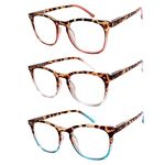 Dolarosey Vintage Reading Glasses_ 3 Pack Spring Hinge_ Ultra-Clear Vision Whenever & Wherever You Need It! _Matte Finish for a Smooth Feel and Classy Design (+1.5 Magnification)