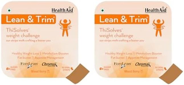 HealthAid® Lean & Trim™ ThiSolves™ Weight Challenge Supplement For Men & Women | Supports Fat burn & Weight Loss with Metabolism Booster | Sugar Free | Mixed Berry Flavor| 60 Oral Strips