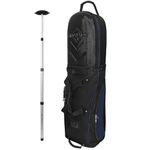 CaddyDaddy Enforcer Golf Travel Bag Cover with Hard Case Top - Heavy Duty, Wheeled Golf Bag Travel Cover with Large Pockets (Blue with North Pole)