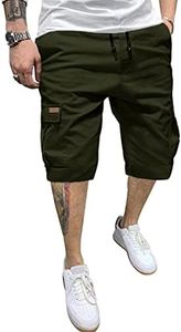 JMIERR Mens Casual Twill Cargo Shorts Cotton Drawstring Classic Cargo Chino Stretch Short with 6 Pockets for Men, US42(3XL), A Green