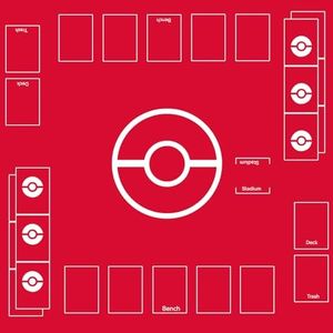Jedaloke Playmat for Game Cards, 2 Player Gaming Mat Trading Card Game Stadium with Playmat Bag (Red THK 2mm)