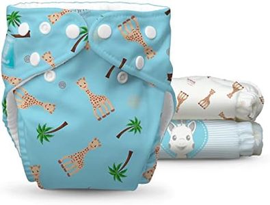 3 Diapers 6 Inserts Sophie La Girafe One Size Hybrid AIO (Blue)