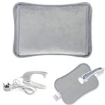 Crystals Electric Rechargeable HOT Water Bottle Grey Bed Hand Warmer Massaging Heat PAD (Hot Water Bottle)