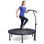 Maximus Pro Bungee Rebounder with T Bar Handle | Stronger Quieter & Softer Bounce | 40'' Mini Trampoline Ready Assembled for Adults | Max 400lb | DVD+ Videos