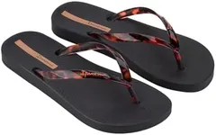 Ipanema Ana Connect Fem Collection Flip Flops for Women, Cute Comfortable Brazilian Beach Sandals, Black/Clear, Size 7