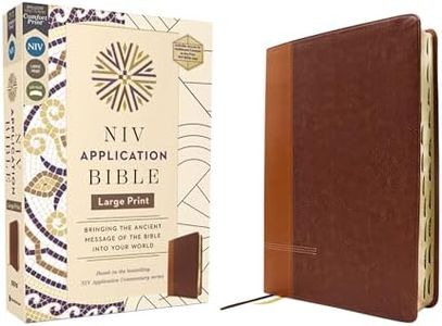NIV Application Bible, Large Print, Leathersoft, Brown, Red Letter, Thumb Indexed, Comfort Print: Bringing the Ancient Message of the Bible into Your World (NIV Application Commentary Resources)