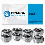 Fireball Dragon Skateboard Bearings for Skateboard & Longboards | 8-Pack Built-in Bearings (Built 8)