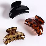 3 Pack Medium Hair Claw Clips 2.7″ Small Hair Catch Barrette Jaw Grips Plastic Nonslip Hair Clip for Women Girls Half Bun Hairpins for Thick/Thin Hair