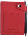 Mini Smart Erasable Notebook with Erasable Pen, Portable Reusable Notebook, A6 Size, 120 Pages, Vintage Imitation Leather Notebook 10.5 * 14.8cm (Red)