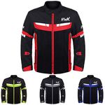 HWK Mesh Motorcycle Jacket Riding Air Motorbike Jacket Biker CE Armored Breathable (XXX-Large, Red)