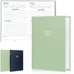 Serrenf Perfect Blank Recipe book - Write In Your Own Recipes,Organize Your Recipes- Waterproof Cover and 186 Blank Pages Recipe Notebook (spring green)