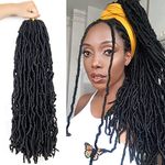 lianlian 24 Inch Faux Locs Crochet Hair Pre Looped 6 Packs Soft Locs Crochet Braids Goddess Locs Dreadlocs Synthetic Hair For Black Women (24 Inch, 1B)