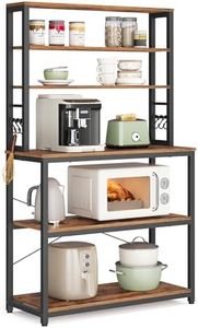 VASAGLE Coffee Bar, 31.5 Inches 6-Tier Baker's Rack with 6 Hooks