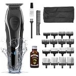 WAHL Aqua Blade Beard and Stubble Trimmer, Men’s Hair Trimmers with Beard Oil, Stubble Trimmer for Men, Male Grooming Set, Fully Washable, Lifetime Blade Warranty, Ultra Close Cutting, Cordless, Black