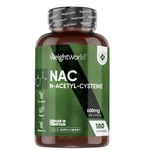 NAC N-Acetyl-Cysteine, 180 Capsules NAC 600mg (6 Months), Glutathione Precursor, 1 Capsule Daily, High Dose of N Acetylcysteine, NAC 600 Supplement, N Acetylcysteine 600 mg 100% Natura