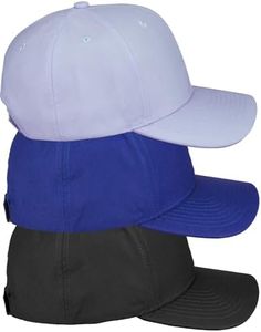 Daxton Premium Mid Profile Hat Semi Curved Visor Structured Cap 3 Pack - Black,Royal,Light Blue