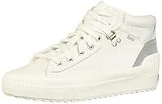 Keds Women's Demi TRX Mid Leather Sneaker, White/Silver, 8.5 M US