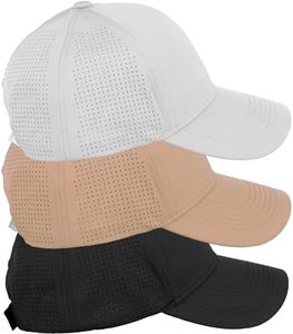 Daxton Air Cool Tech Hat Ventilated Micro Holes Structured High Profile Baseball Cap 3 Pack - Black,Khaki,White