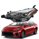 munirater 1-Pack LH Projector Headlight Headlamp Assembly Set Replacement for 2017 2018 2019 Toyota Corolla SE XLE XSE Sedan, Replace Driver Side Headlamps Halogen LED
